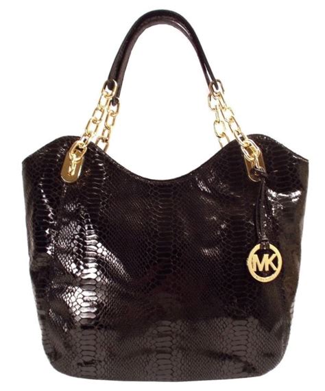 michael kors lilly md tote black python|Michael Kors Lilly Large Tote Black Python .